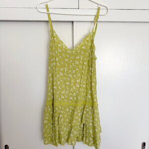 Sundays Soho Green Summer Tiered Skirt Dress one size NWT